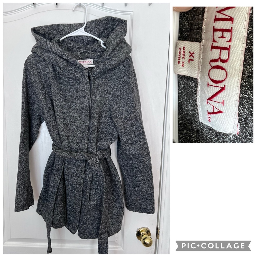 Merona Charcoal Hooded Jacket size XL